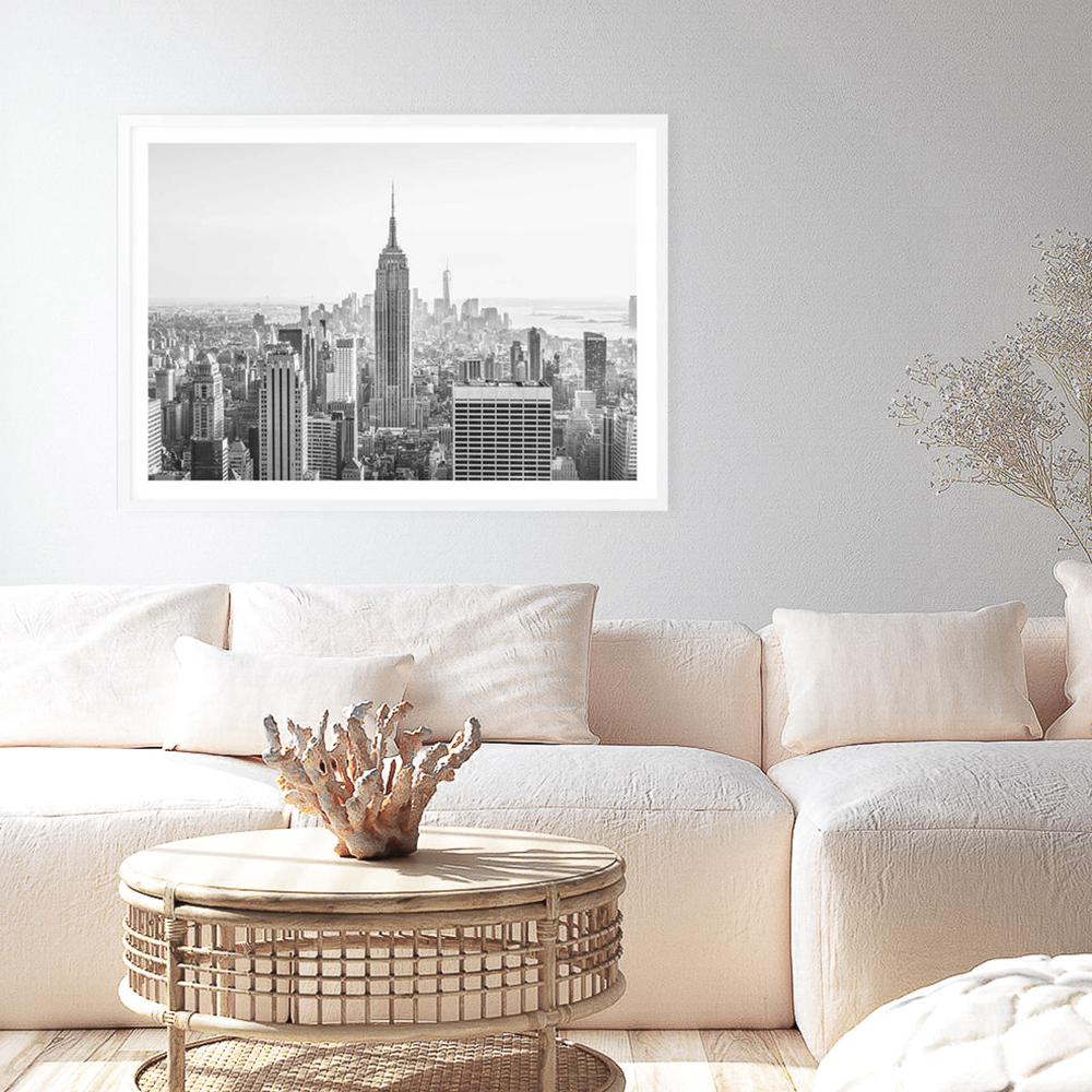 Shop Nyc Skyline B&W Photo Art Print a photography wall art print from The Print Emporium wall artwork collection - Buy Australian made fine art poster and framed prints for the home and your interior decor room, TPE-296-AP