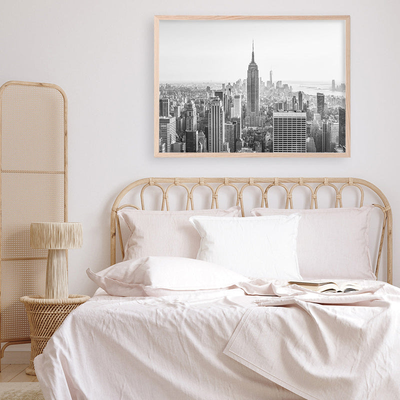 Shop Nyc Skyline B&W Photo Art Print a photography wall art print from The Print Emporium wall artwork collection - Buy Australian made fine art poster and framed prints for the home and your interior decor room, TPE-296-AP