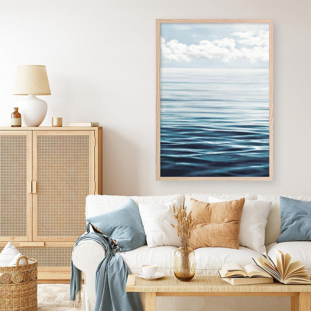 Shop Ocean Horizon Art Print a coastal themed painted wall art print from The Print Emporium wall artwork collection - Buy Australian made fine art painting style poster and framed prints for the home and your interior decor room, TPE-019-AP