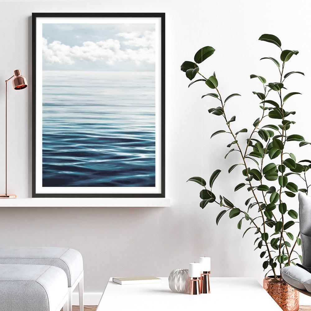 Shop Ocean Horizon Art Print a coastal themed painted wall art print from The Print Emporium wall artwork collection - Buy Australian made fine art painting style poster and framed prints for the home and your interior decor room, TPE-019-AP