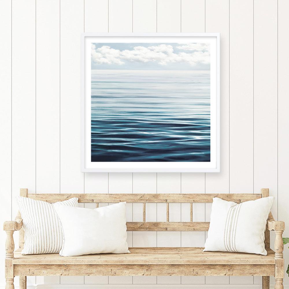 Shop Ocean Horizon (Square) Art Print a coastal themed painted wall art print from The Print Emporium wall artwork collection - Buy Australian made fine art painting style poster and framed prints for the home and your interior decor room, TPE-062-AP