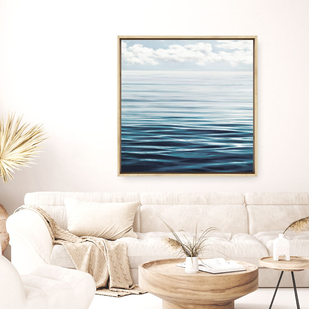 Shop Ocean Horizon (Square) Canvas Print a coastal themed painted framed canvas wall art print from The Print Emporium artwork collection - Buy Australian made fine art painting style stretched canvas prints for the home and your interior decor space, TPE-062-CA-40X40-NF