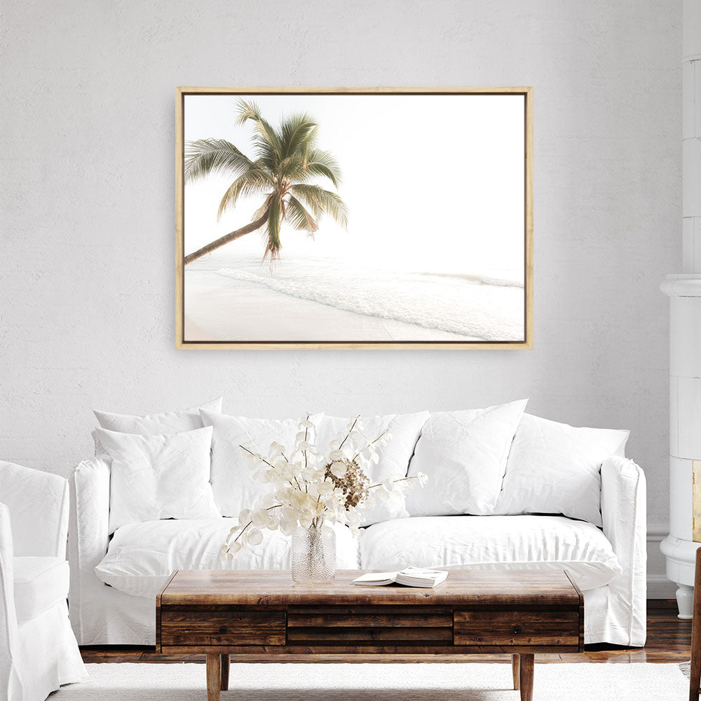 Shop Ocean Palm Tree Photo Canvas Print a coastal themed photography framed stretched canvas print from The Print Emporium wall artwork collection - Buy Australian made prints for the home and your interior decor space, TPE-1183-CA-35X46-NF