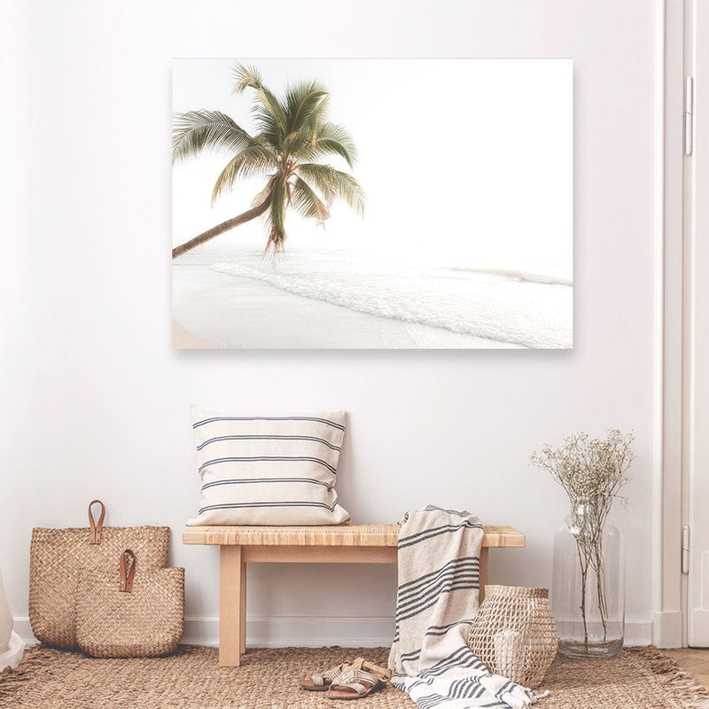Shop Ocean Palm Tree Photo Canvas Print a coastal themed photography framed stretched canvas print from The Print Emporium wall artwork collection - Buy Australian made prints for the home and your interior decor space, TPE-1183-CA-35X46-NF