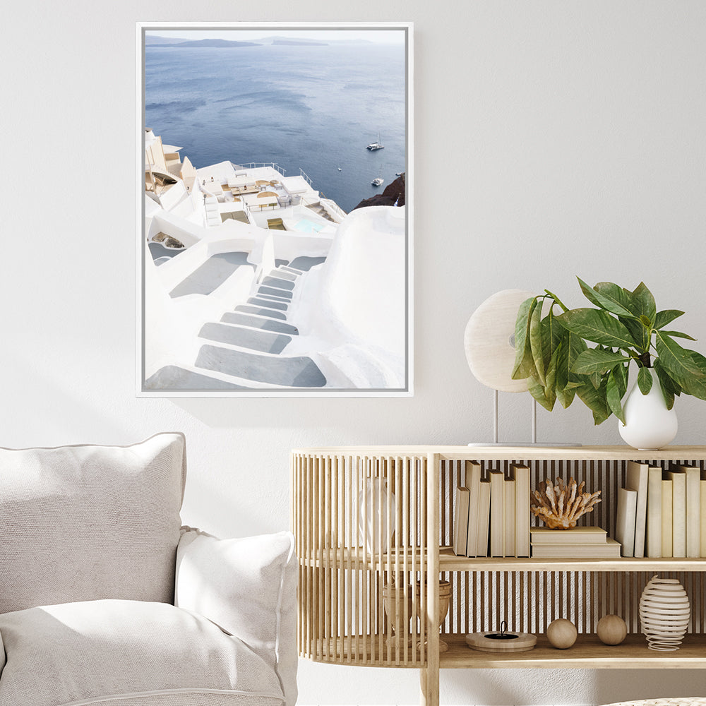 Shop Ocean Stairway Photo Canvas Print a coastal themed photography framed stretched canvas print from The Print Emporium wall artwork collection - Buy Australian made prints for the home and your interior decor space, TPE-1348-CA-35X46-NF
