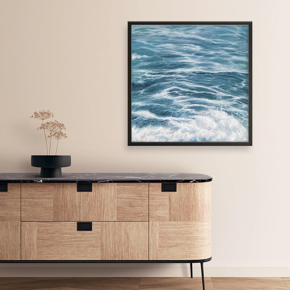 Shop Ocean Swell (Square) Art Print a coastal themed painted wall art print from The Print Emporium wall artwork collection - Buy Australian made fine art painting style poster and framed prints for the home and your interior decor room, TPE-049-AP