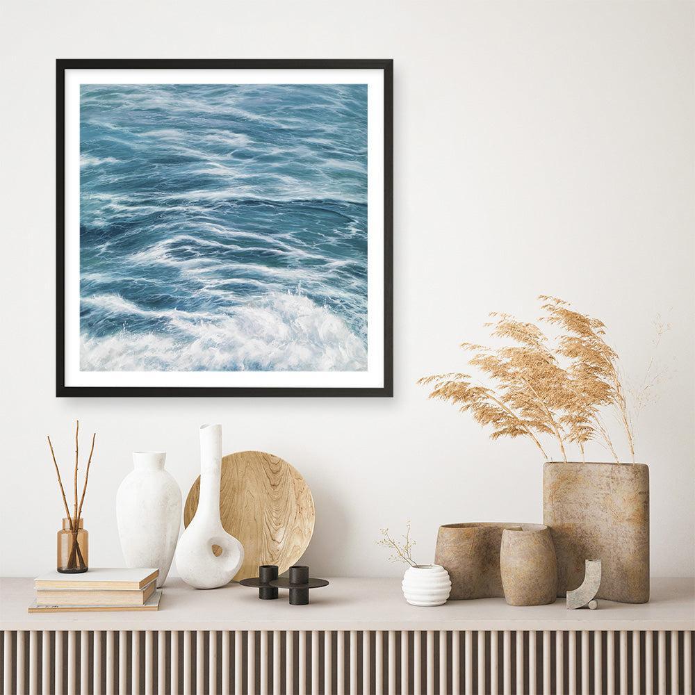 Shop Ocean Swell (Square) Art Print a coastal themed painted wall art print from The Print Emporium wall artwork collection - Buy Australian made fine art painting style poster and framed prints for the home and your interior decor room, TPE-049-AP