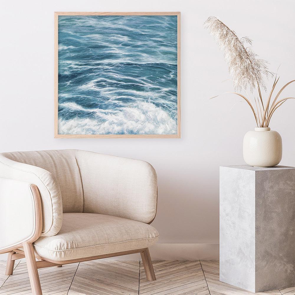 Shop Ocean Swell (Square) Art Print a coastal themed painted wall art print from The Print Emporium wall artwork collection - Buy Australian made fine art painting style poster and framed prints for the home and your interior decor room, TPE-049-AP