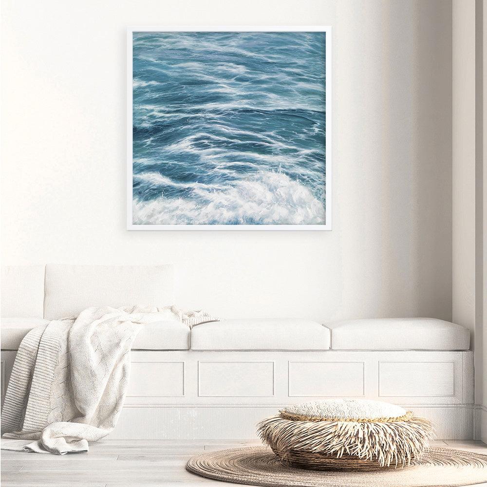 Shop Ocean Swell (Square) Art Print a coastal themed painted wall art print from The Print Emporium wall artwork collection - Buy Australian made fine art painting style poster and framed prints for the home and your interior decor room, TPE-049-AP