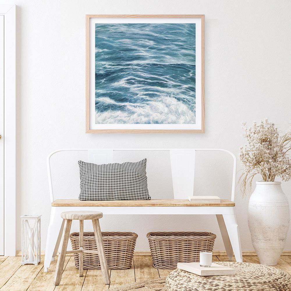 Shop Ocean Swell (Square) Art Print a coastal themed painted wall art print from The Print Emporium wall artwork collection - Buy Australian made fine art painting style poster and framed prints for the home and your interior decor room, TPE-049-AP