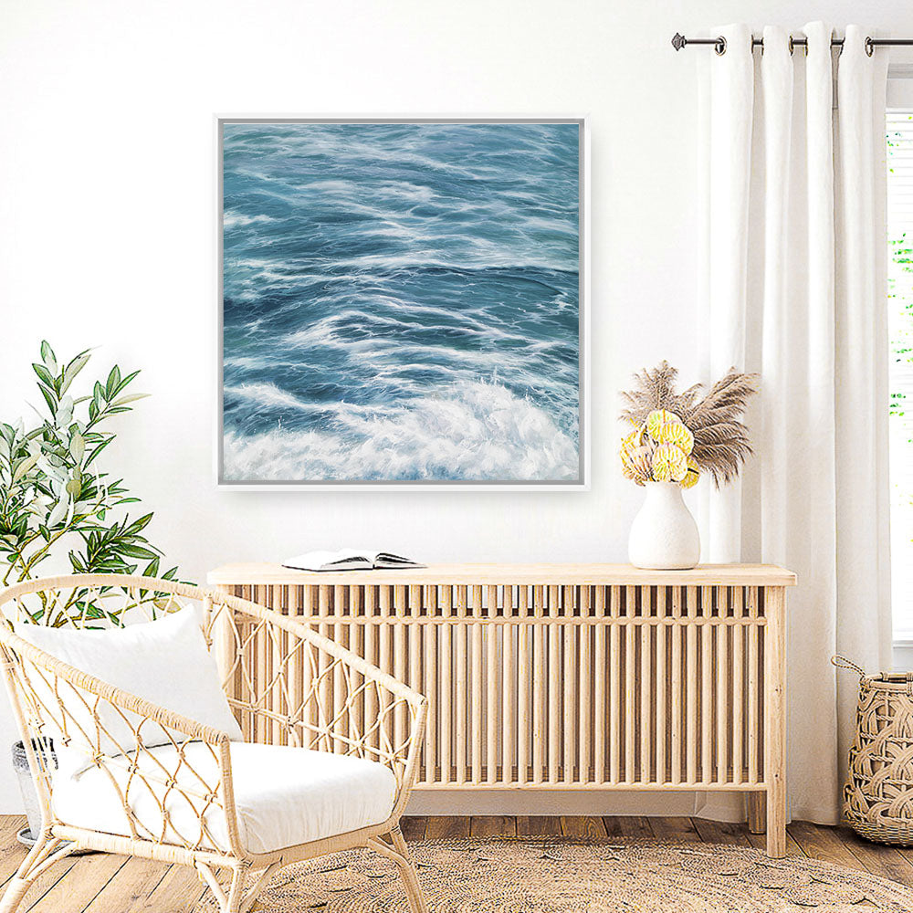 Shop Ocean Swell (Square) Canvas Print a coastal themed painted framed canvas wall art print from The Print Emporium artwork collection - Buy Australian made fine art painting style stretched canvas prints for the home and your interior decor space, TPE-049-CA-40X40-NF