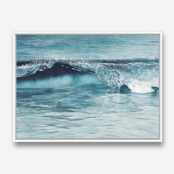 Shop Ocean Wave Canvas Print a coastal themed painted framed canvas wall art print from The Print Emporium artwork collection - Buy Australian made fine art painting style stretched canvas prints for the home and your interior decor space, TPE-033-CA-35X46-NF