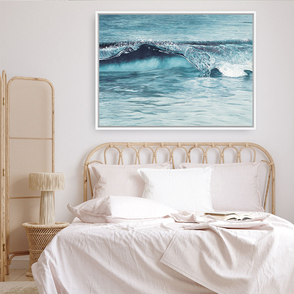 Shop Ocean Wave Canvas Print a coastal themed painted framed canvas wall art print from The Print Emporium artwork collection - Buy Australian made fine art painting style stretched canvas prints for the home and your interior decor space, TPE-033-CA-35X46-NF