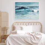 Shop Ocean Wave Canvas Print a coastal themed painted framed canvas wall art print from The Print Emporium artwork collection - Buy Australian made fine art painting style stretched canvas prints for the home and your interior decor space, TPE-033-CA-35X46-NF