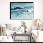 Shop Ocean Wave Canvas Print a coastal themed painted framed canvas wall art print from The Print Emporium artwork collection - Buy Australian made fine art painting style stretched canvas prints for the home and your interior decor space, TPE-033-CA-35X46-NF
