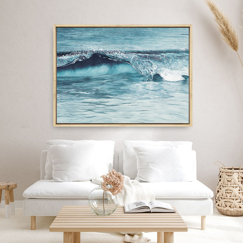 Shop Ocean Wave Canvas Print a coastal themed painted framed canvas wall art print from The Print Emporium artwork collection - Buy Australian made fine art painting style stretched canvas prints for the home and your interior decor space, TPE-033-CA-35X46-NF