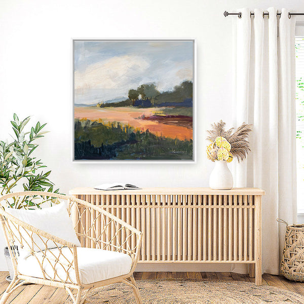 Shop Off Woodgate Road (Square) Canvas Print a painted style framed canvas wall art print from The Print Emporium artwork collection - Buy Australian made fine art painting style stretched canvas prints for the home and your interior decor space, TPE-WA-73716-CA-40X40-NF