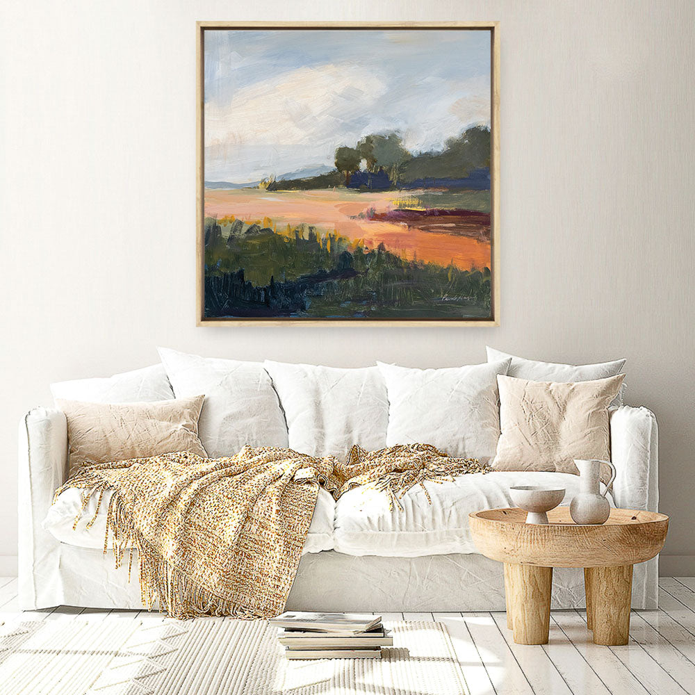 Shop Off Woodgate Road (Square) Canvas Print a painted style framed canvas wall art print from The Print Emporium artwork collection - Buy Australian made fine art painting style stretched canvas prints for the home and your interior decor space, TPE-WA-73716-CA-40X40-NF