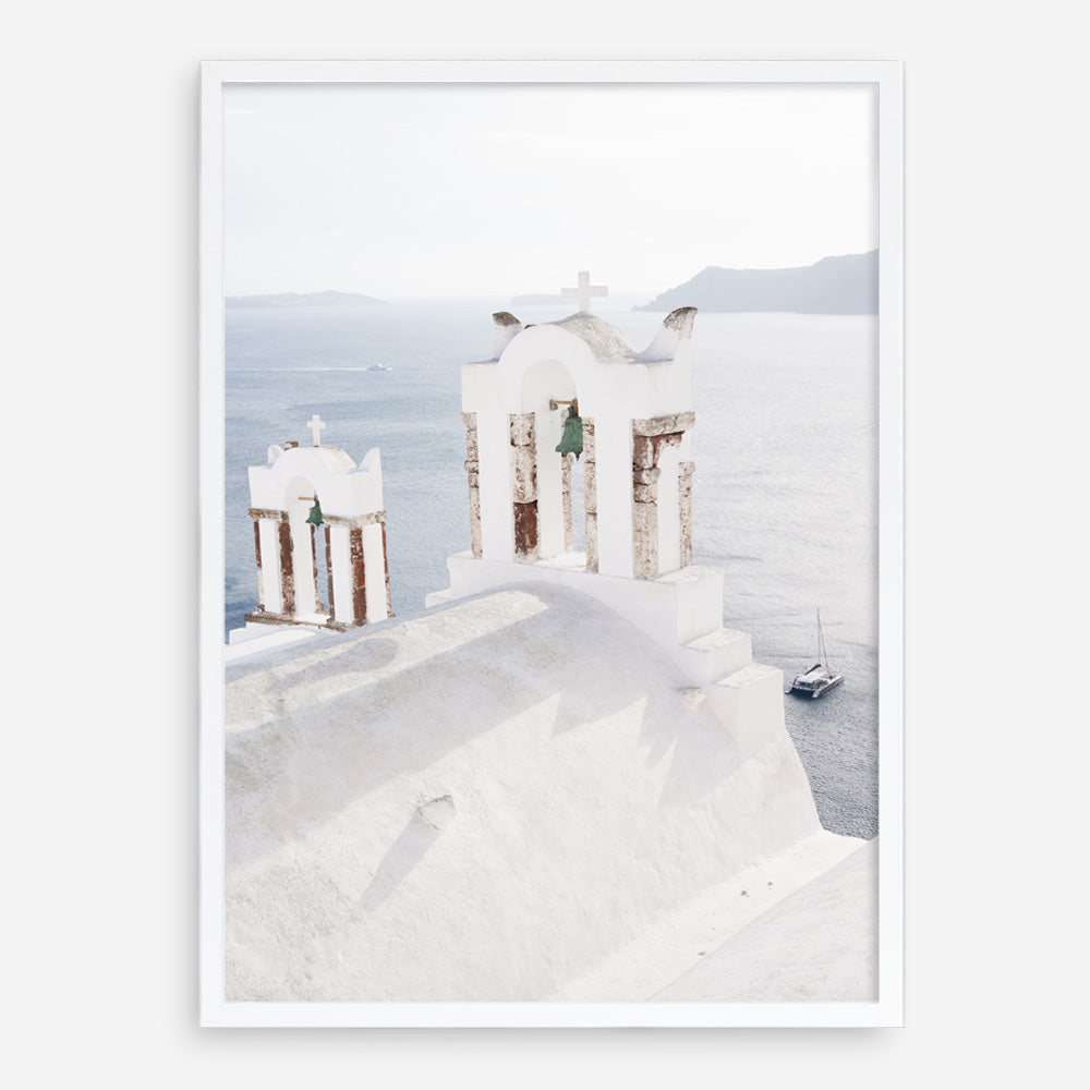 Shop Oia Bells I Photo Art Print a coastal themed photography wall art print from The Print Emporium wall artwork collection - Buy Australian made fine art poster and framed prints for the home and your interior decor, TPE-1330-AP