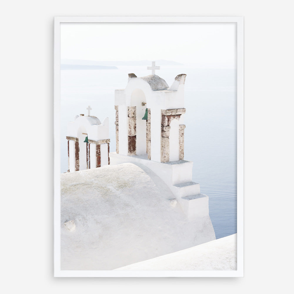 Shop Oia Bells II Photo Art Print a coastal themed photography wall art print from The Print Emporium wall artwork collection - Buy Australian made fine art poster and framed prints for the home and your interior decor, TPE-1343-AP