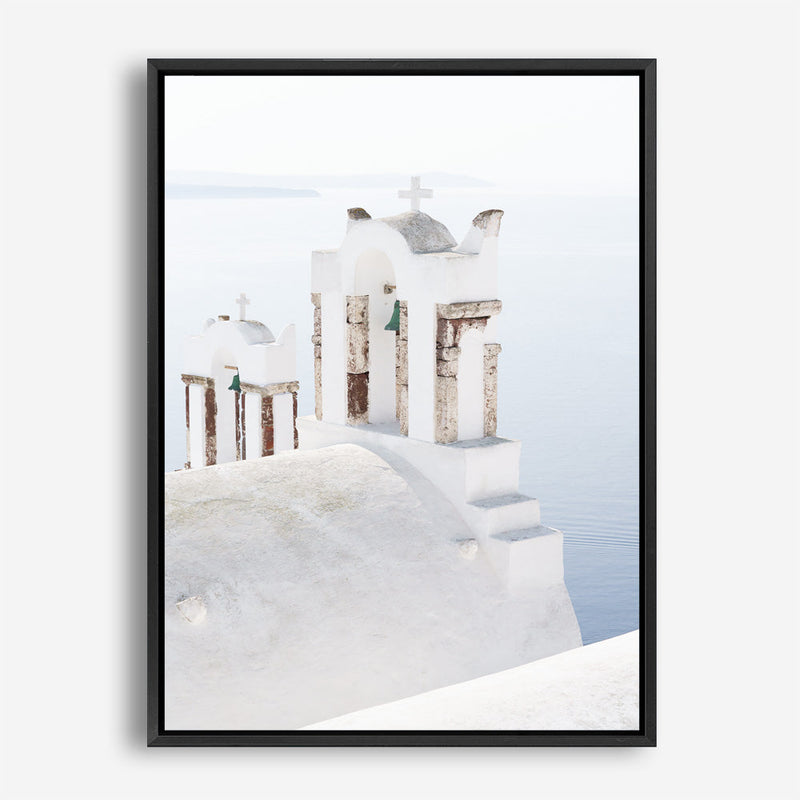 Shop Oia Bells II Photo Canvas Print a coastal themed photography framed stretched canvas print from The Print Emporium wall artwork collection - Buy Australian made prints for the home and your interior decor space, TPE-1343-CA-35X46-NF