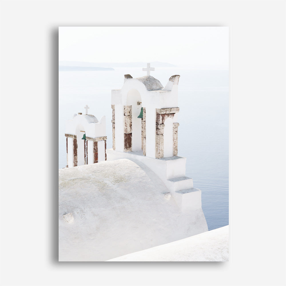 Shop Oia Bells II Photo Canvas Print a coastal themed photography framed stretched canvas print from The Print Emporium wall artwork collection - Buy Australian made prints for the home and your interior decor space, TPE-1343-CA-35X46-NF