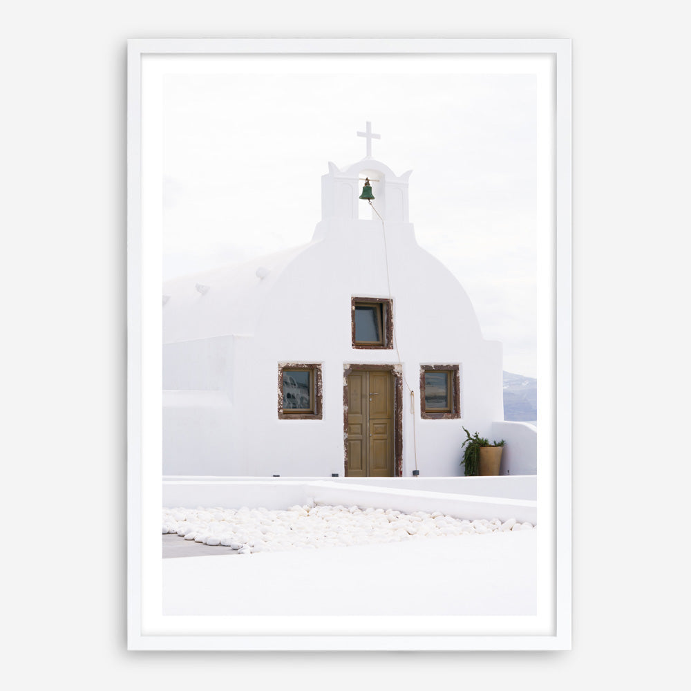Shop Oia Church I Photo Art Print a coastal themed photography wall art print from The Print Emporium wall artwork collection - Buy Australian made fine art poster and framed prints for the home and your interior decor, TPE-1327-AP