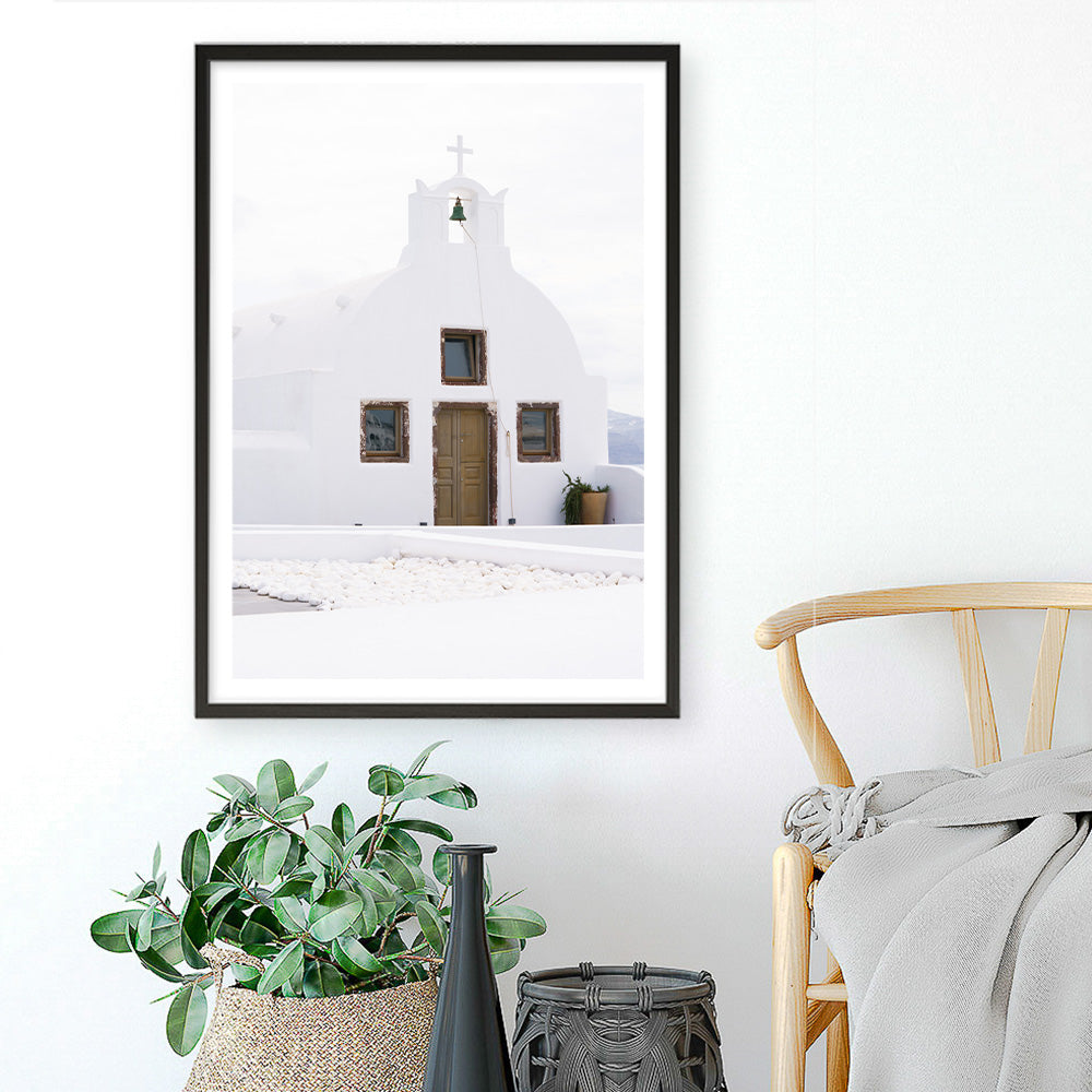 Shop Oia Church I Photo Art Print a coastal themed photography wall art print from The Print Emporium wall artwork collection - Buy Australian made fine art poster and framed prints for the home and your interior decor, TPE-1327-AP