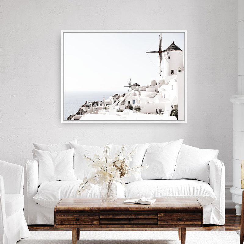 Shop Oia II Photo Canvas Print a coastal themed photography framed stretched canvas print from The Print Emporium wall artwork collection - Buy Australian made prints for the home and your interior decor space, TPE-842-CA-35X46-NF