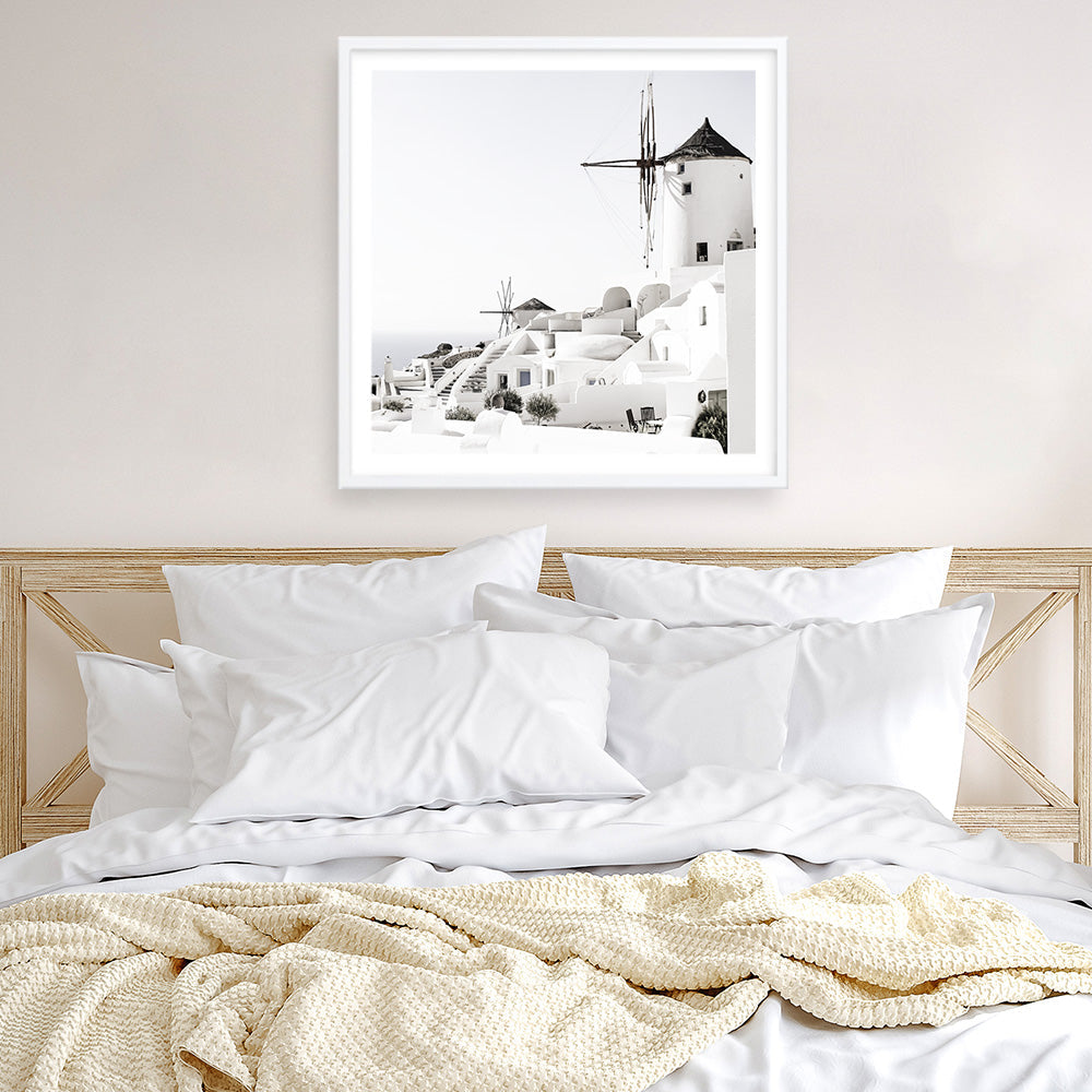 Shop Oia II (Square) Photo Art Print a coastal themed photography wall art print from The Print Emporium wall artwork collection - Buy Australian made fine art poster and framed prints for the home and your interior decor, TPE-843-AP