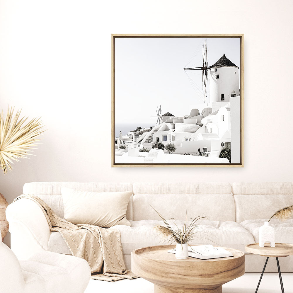 Shop Oia II (Square) Photo Canvas a coastal themed photography framed stretched canvas print from The Print Emporium wall artwork collection - Buy Australian made prints for the home and your interior decor space, TPE-843-CA-40X40-NF