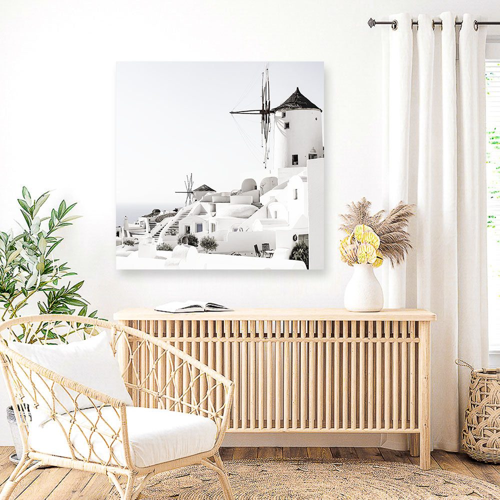 Shop Oia II (Square) Photo Canvas a coastal themed photography framed stretched canvas print from The Print Emporium wall artwork collection - Buy Australian made prints for the home and your interior decor space, TPE-843-CA-40X40-NF