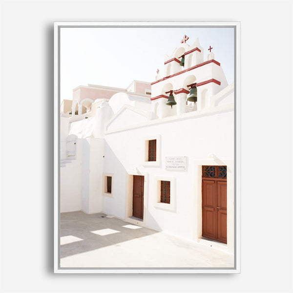 Shop Oia Little Church Photo Canvas Print a photography framed stretched canvas print from The Print Emporium wall artwork collection - Buy Australian made prints for the home and your interior decor space, TPE-1339-CA-35X46-NF