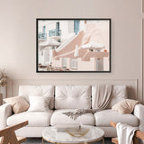 Oia Rose Pink Villa I Photo Art Print
