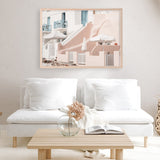 Oia Rose Pink Villa I Photo Art Print