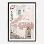 Shop Oia Rose Pink Villa II Photo Art Print a photography wall art print from The Print Emporium wall artwork collection - Buy Australian made fine art poster and framed prints for the home and your interior decor room, TPE-1361-AP