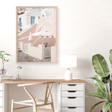 Oia Rose Pink Villa II Photo Art Print