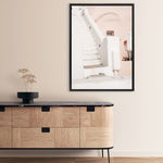 Shop Oia Rose Pink Villa III Photo Canvas Print a photography framed stretched canvas print from The Print Emporium wall artwork collection - Buy Australian made prints for the home and your interior decor space, TPE-1363-CA-35X46-NF