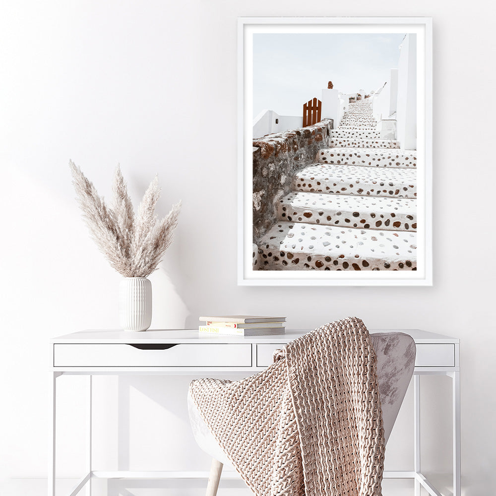 Shop Oia Staircase Photo Art Print a photography wall art print from The Print Emporium wall artwork collection - Buy Australian made fine art poster and framed prints for the home and your interior decor room, TPE-1313-AP