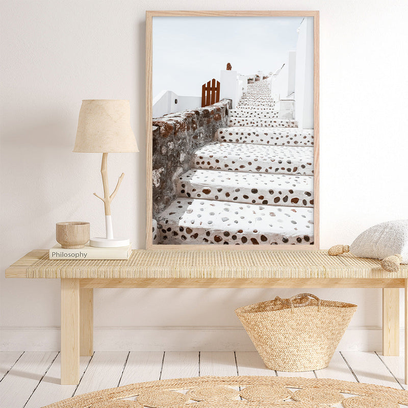 Shop Oia Staircase Photo Art Print a photography wall art print from The Print Emporium wall artwork collection - Buy Australian made fine art poster and framed prints for the home and your interior decor room, TPE-1313-AP
