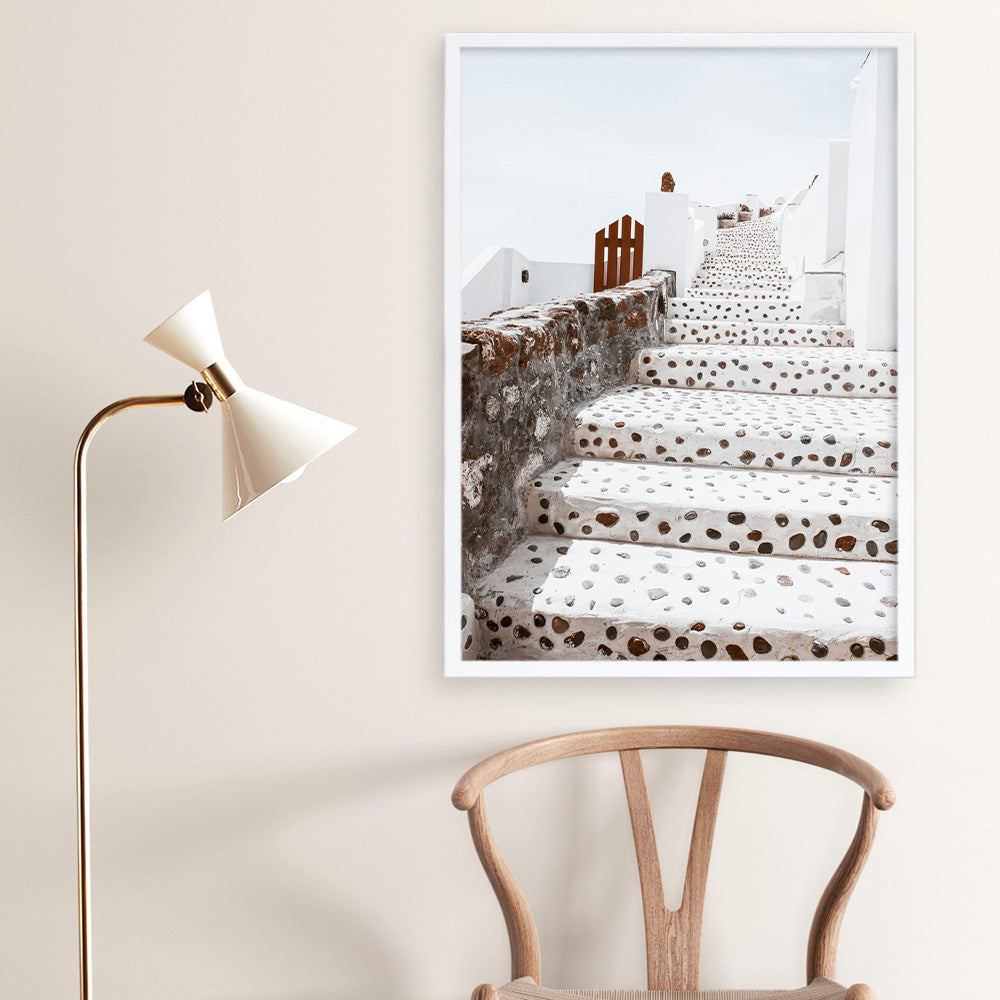 Shop Oia Staircase Photo Art Print a photography wall art print from The Print Emporium wall artwork collection - Buy Australian made fine art poster and framed prints for the home and your interior decor room, TPE-1313-AP