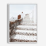Shop Oia Staircase Photo Canvas Print a photography framed stretched canvas print from The Print Emporium wall artwork collection - Buy Australian made prints for the home and your interior decor space, TPE-1313-CA-35X46-NF