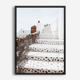 Shop Oia Staircase Photo Canvas Print a photography framed stretched canvas print from The Print Emporium wall artwork collection - Buy Australian made prints for the home and your interior decor space, TPE-1313-CA-35X46-NF