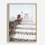 Shop Oia Staircase Photo Canvas Print a photography framed stretched canvas print from The Print Emporium wall artwork collection - Buy Australian made prints for the home and your interior decor space, TPE-1313-CA-35X46-NF