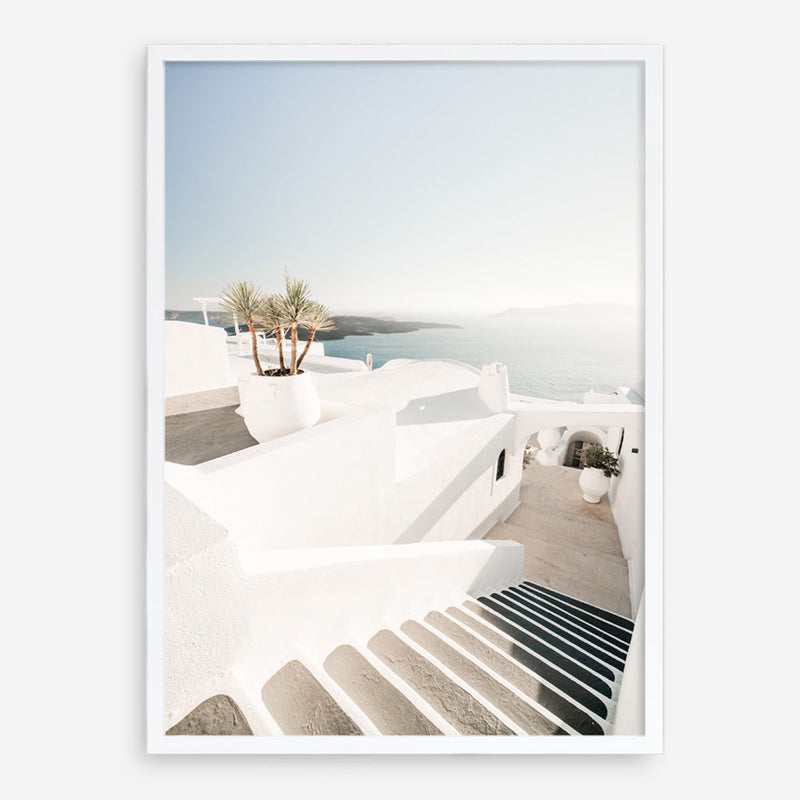 Shop Oia Stairs Photo Art Print a coastal themed photography wall art print from The Print Emporium wall artwork collection - Buy Australian made fine art poster and framed prints for the home and your interior decor, TPE-1304-AP