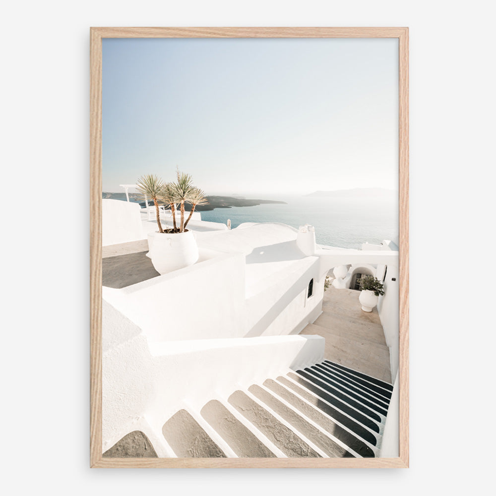 Shop Oia Stairs Photo Art Print a coastal themed photography wall art print from The Print Emporium wall artwork collection - Buy Australian made fine art poster and framed prints for the home and your interior decor, TPE-1304-AP