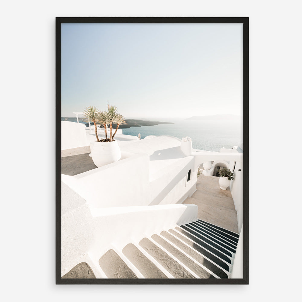 Shop Oia Stairs Photo Art Print a coastal themed photography wall art print from The Print Emporium wall artwork collection - Buy Australian made fine art poster and framed prints for the home and your interior decor, TPE-1304-AP