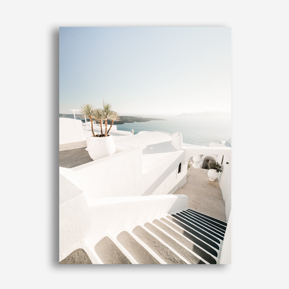 Shop Oia Stairs Photo Canvas Print a coastal themed photography framed stretched canvas print from The Print Emporium wall artwork collection - Buy Australian made prints for the home and your interior decor space, TPE-1304-CA-35X46-NF