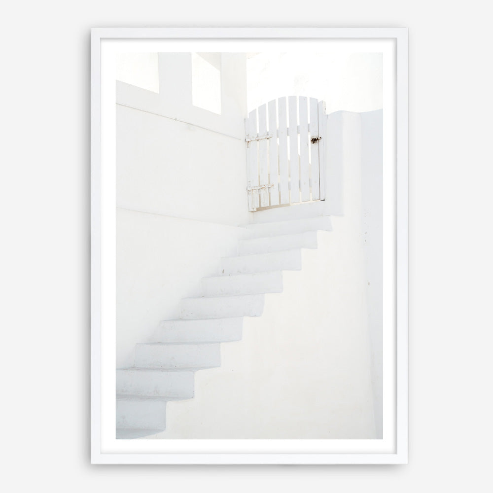 Shop Oia White Steps I Photo Art Print a photography wall art print from The Print Emporium wall artwork collection - Buy Australian made fine art poster and framed prints for the home and your interior decor room, TPE-1334-AP