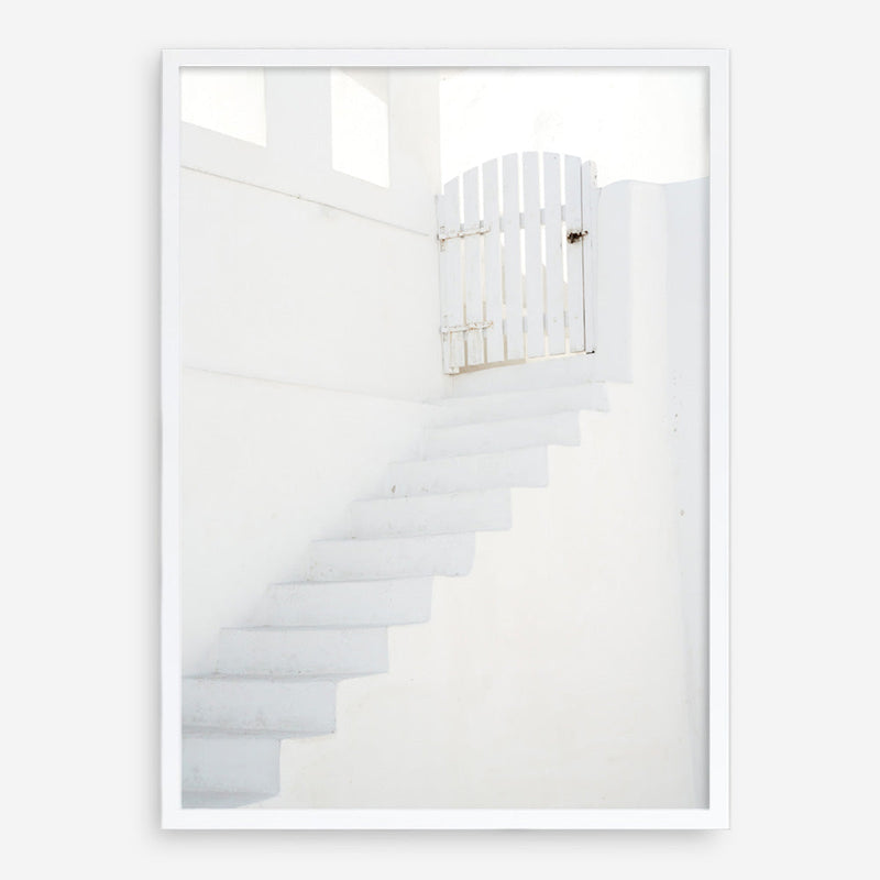Shop Oia White Steps I Photo Art Print a photography wall art print from The Print Emporium wall artwork collection - Buy Australian made fine art poster and framed prints for the home and your interior decor room, TPE-1334-AP